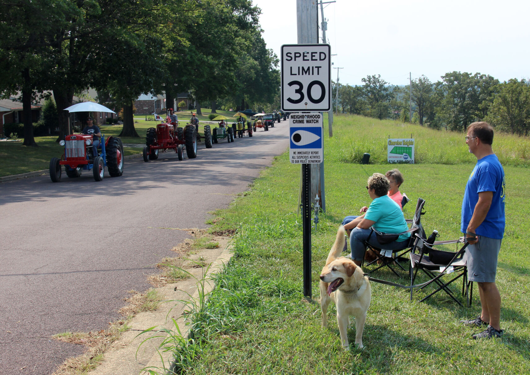 Chris Fiedler watches the tractor cruise
